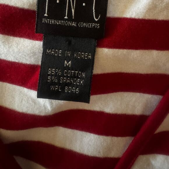 I.N.C. Red & White Striped Wrap Sleeveless Top w/ Side Bow | Size M - Picture 9 of 10